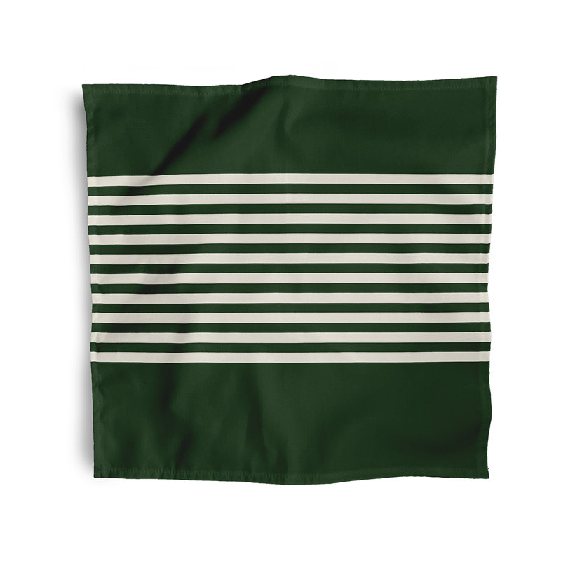 Krystl Polyester Striped Square Napkin, Green