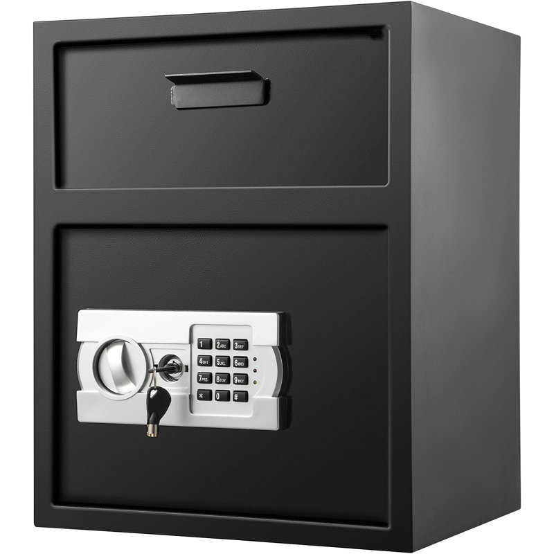 Black Carbon Steel Digital Depository Safe with Deposit Slot