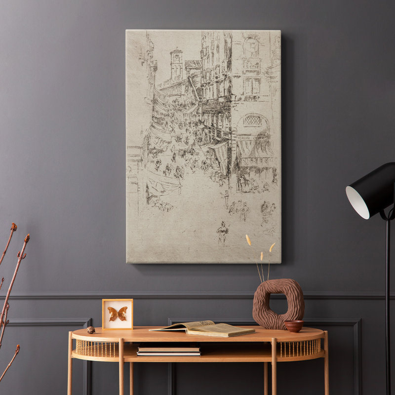 Croquis rétro Lxxxv - galerie avec cavas, H 48 po x l 32 po