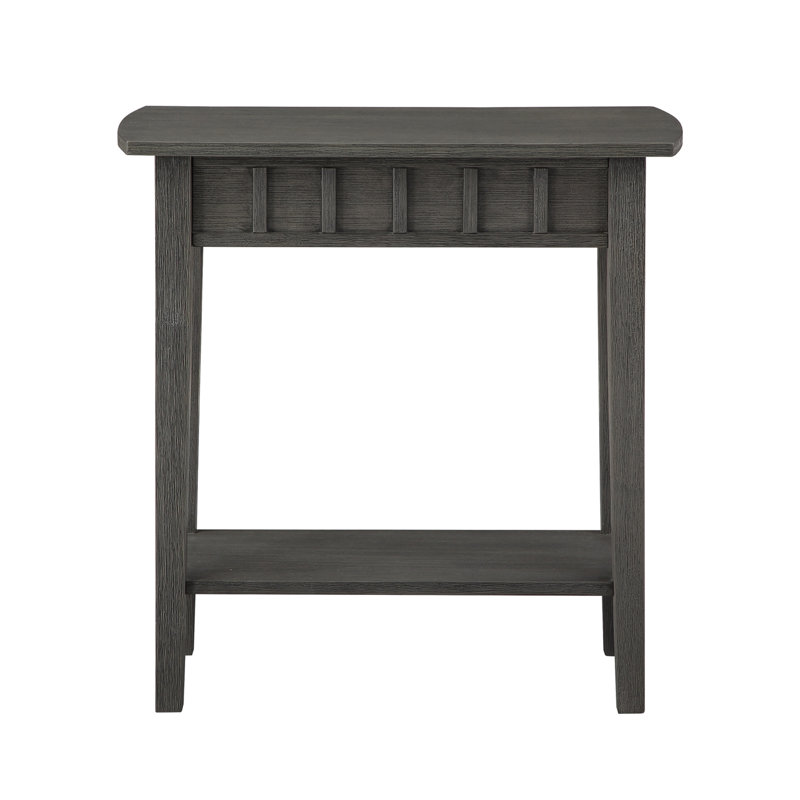 Bolander End Table with Shelf, Wirebrush Dark Gray, 24''H x 24''W x 12''D