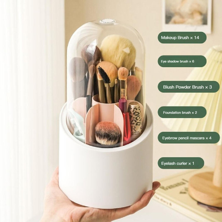 Brush Container Makeup Brush Holder Dust-proof Rotating Plastic Lipsti –  Hoorcollections