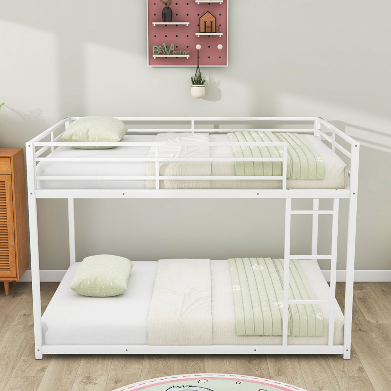 Metal Standard Bunk Bed, White, Full