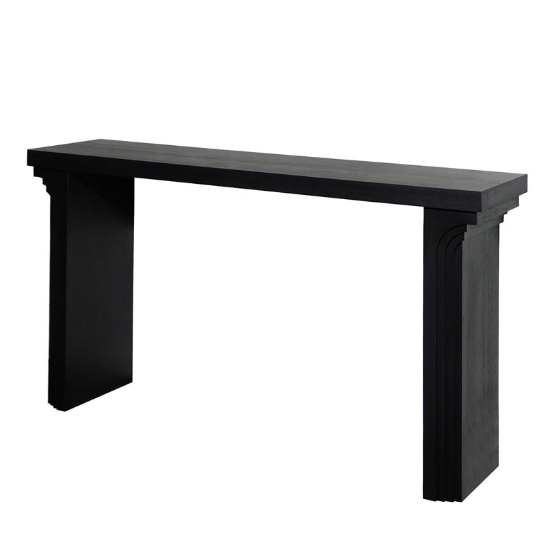Console 58 pouces en bois noir minimaliste moderne pour vestibule, salon et couloir - décor décoratif polyvalent, Noir