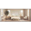 Très grand lit plateforme à baldaquin en bois avec lattes de soutien, beige-129230870-129230874