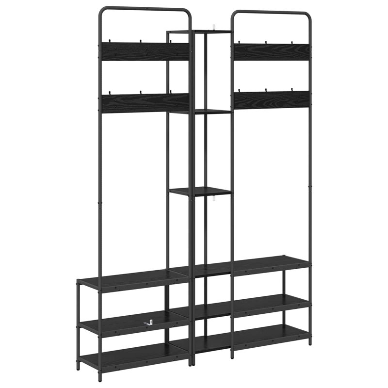 Hall Tree 143cm Wide, Black Oak