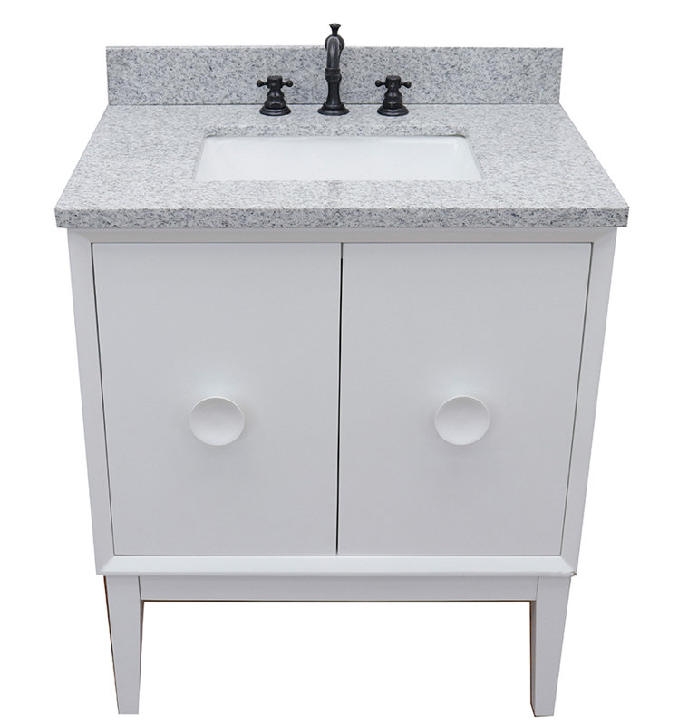 Ensemble de meuble-lavabo simple 31 po Crumley, Blanc / gris granit