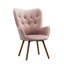 Fauteuil d'appoint contemporain en velours soyeux capitonné, mauve