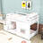 Twin Wooden Loft Bed With Storage Stair, LED Lighting And Playful Window Design-884444331