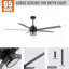 Ventilateur de plafond 65 po à 5 pales avec lumières DEL et télécommande Rivenbark