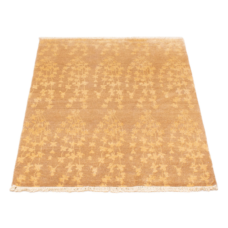 Tapis unique en laine noué à la main brun clair nouvel âge 4 pi 2 po x 6 pi 1 po Taverna