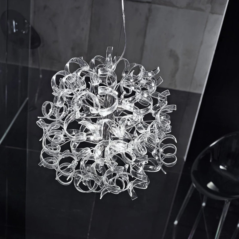 Astro 9 - Light Dimmable Globe Chandelier, Clear