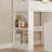 Vanity Table with Mirror and Lights, Vanity Desk and Cushioned Stool Set with Charging Station, Storage Drawers and Transparent Tabletop for Bedroom, White-280775639