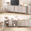 Armoire buffet 59 po avec portes de grange et tablettes réglables
