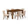 Geib Rubberwood Dining Table Set - Parsons Chairs with Linen Fabric Seat - Rectangular Kitchen Table