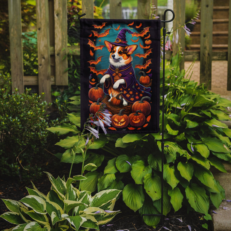 Drapeau de jardin d'Halloween en polyester Jameriah, 15,5 po x 11,25 po