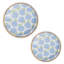 Hydrangea Set Of 2 Hand-Crafted Wood Round Tray