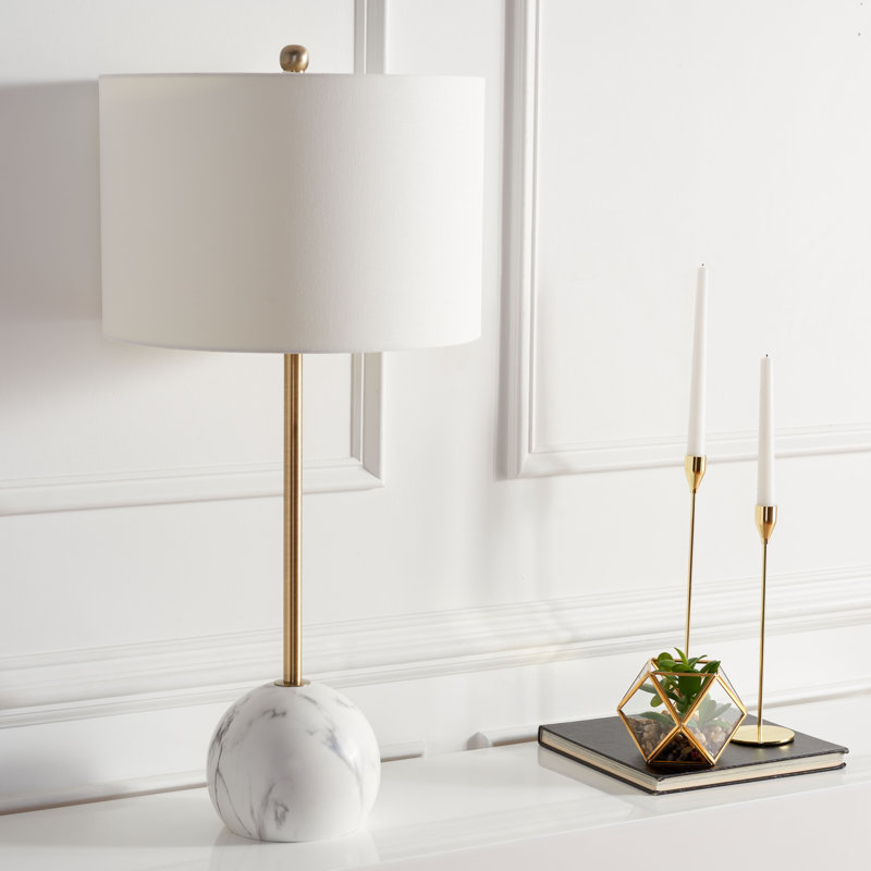 Lampe de table en marbre Hilda, Blanc