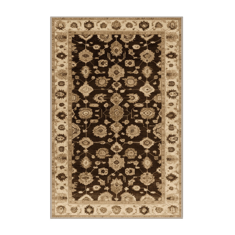 Tapis brun lavable à la machine, Rectangulaire 2 pi x 3 pi