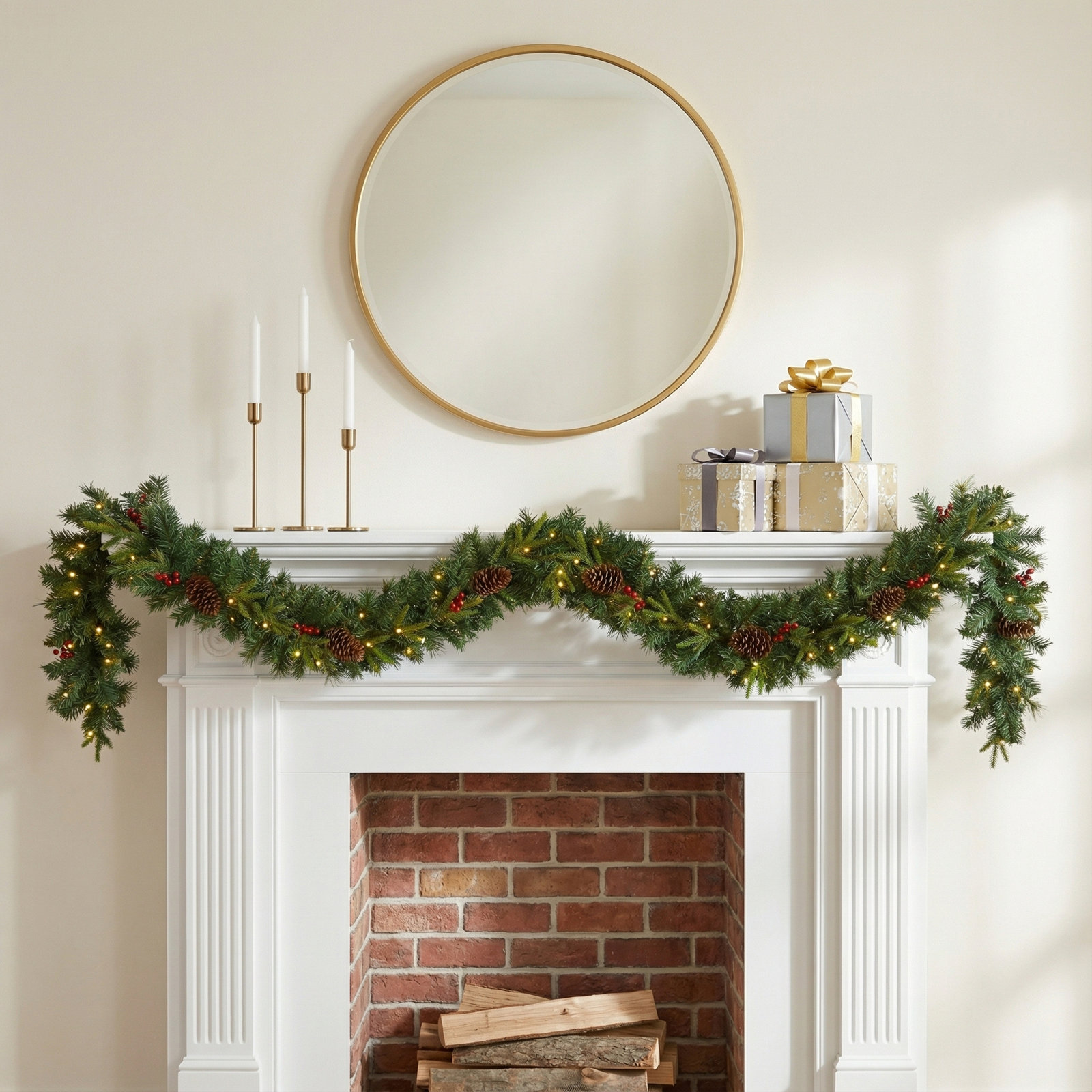 6'' in. Lighted Faux Garland