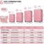 Ensemble de 6 valises avec sacs de voyage, valises rigides extensibles avec roulettes, verrou TSA, rose