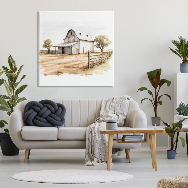 Peinture sur toile de campagne rustique par Ray Powers, H 36 po x l 36 po x P 1,5 po