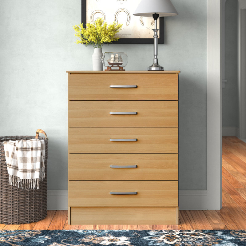 Commode 5 tiroirs l 32 po, Hêtre