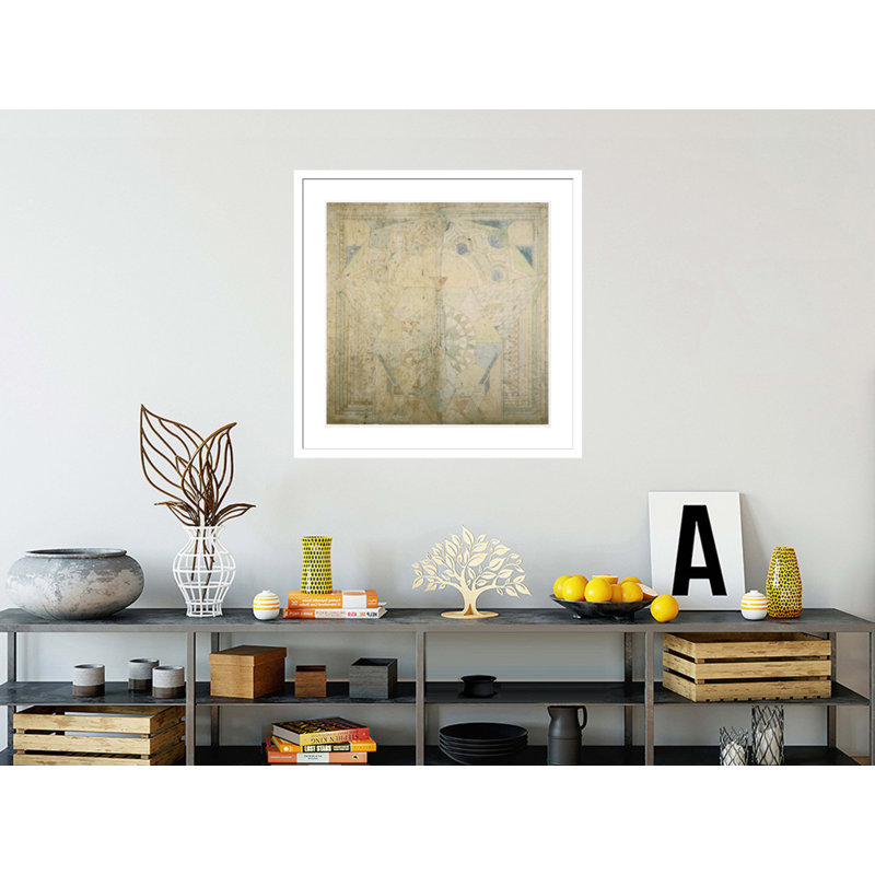 Tapis «Imperial Hotel Peacock» par Frank Lloyd Wright - impression giclée encadrée, H 33,51 po x l 33,5 po