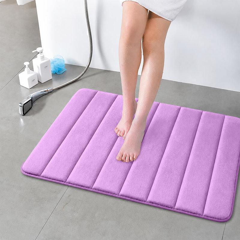 Nequan Memory Foam Non-Slip Bath Mat, 40cm W X 60cm L, Purple