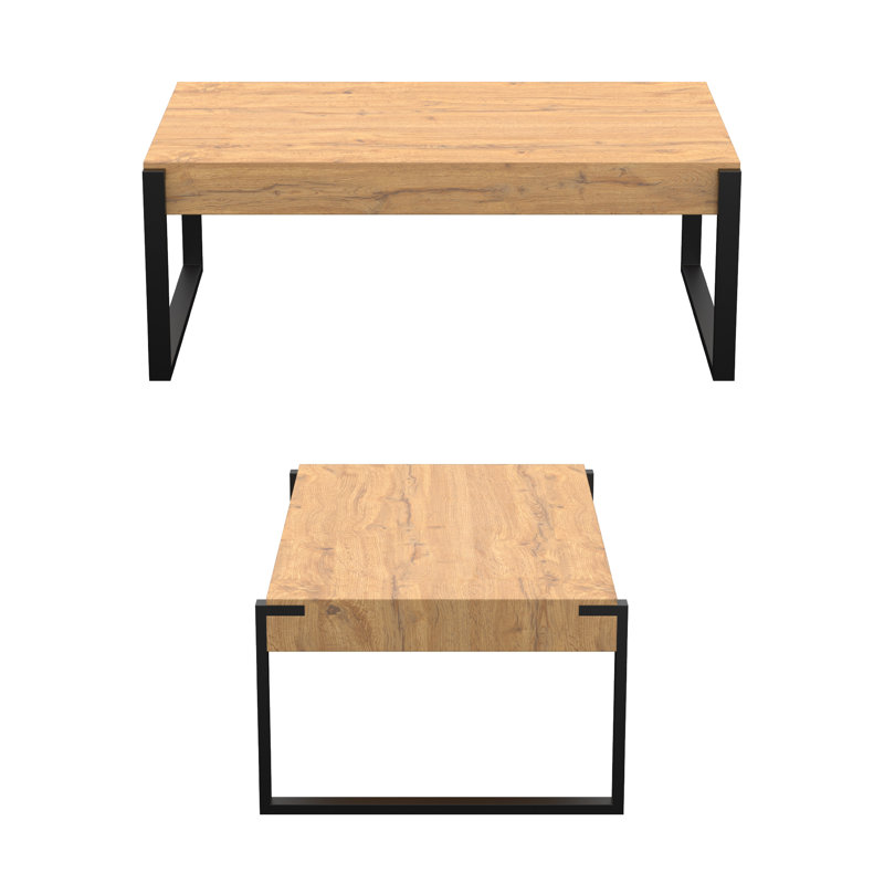 Norris Sled Coffee Table, Rustic Light Wood