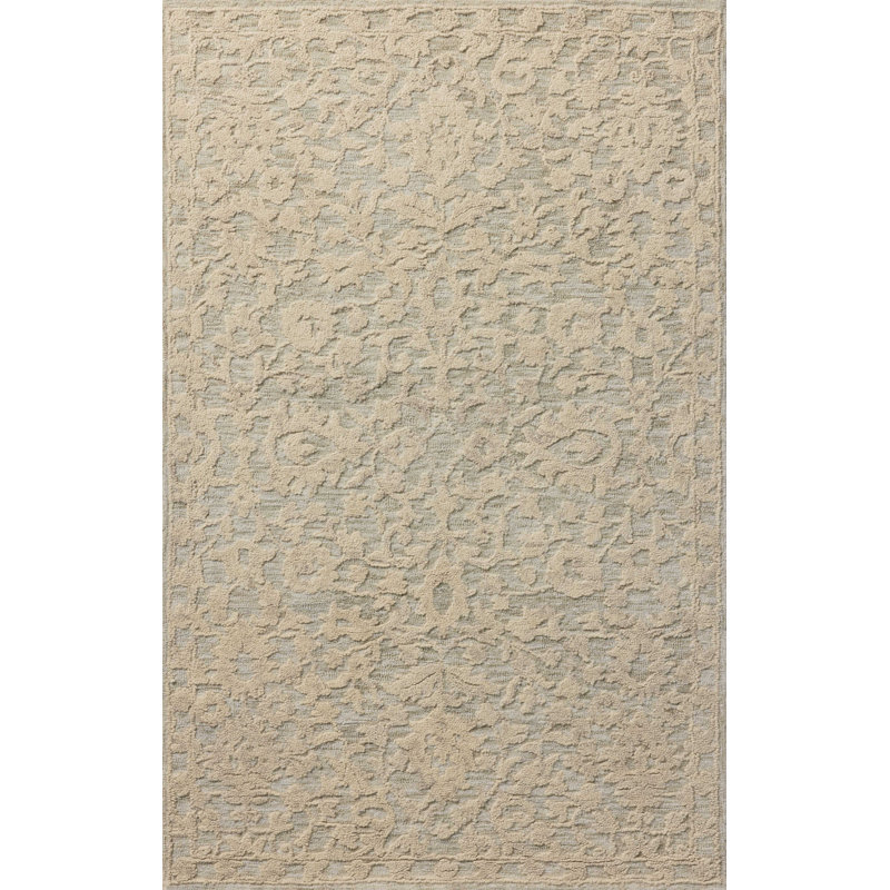 Tapis sauge / ivoire Charlton Home® Galit, Rectangle 5 pi x 7 pi 6 po
