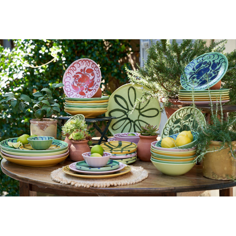 Amalfi Dessert Plate - Mustard - 9.1", Pink