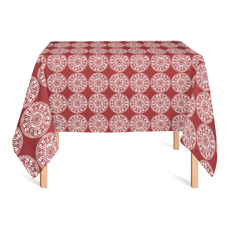 Nappe géométrique carrée, Rouge