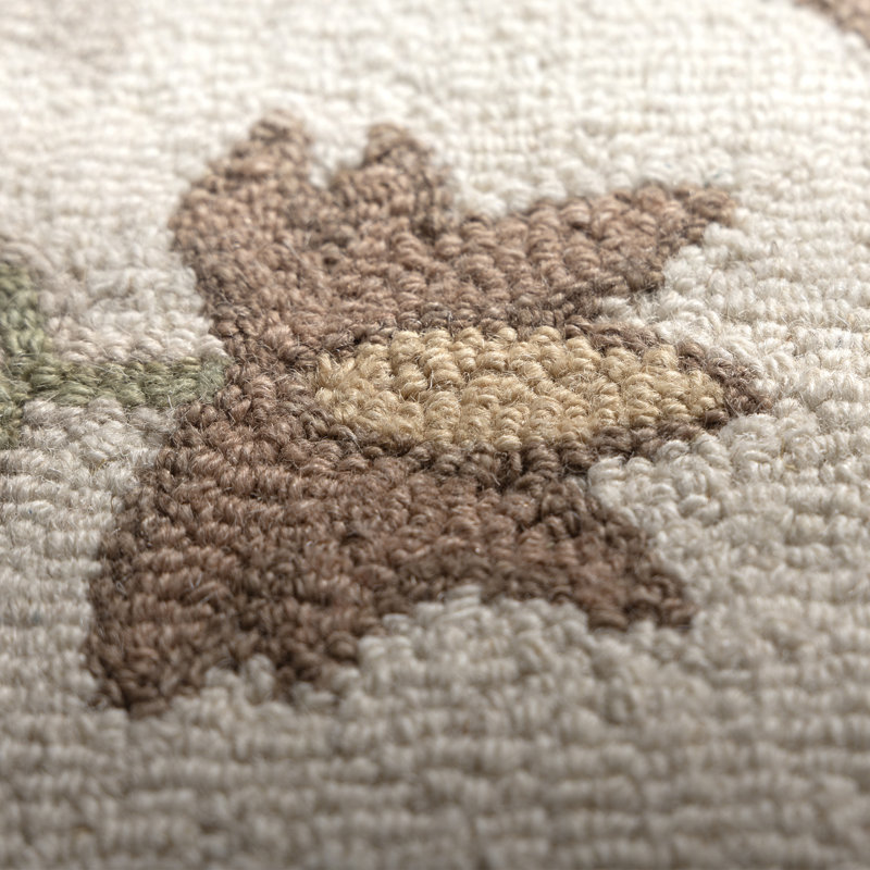 Tapis d'intérieur en laine fait à la main Junibrae Farmhouse, Rouille / crème, 7 pi 9 po x 9 pi 9 po