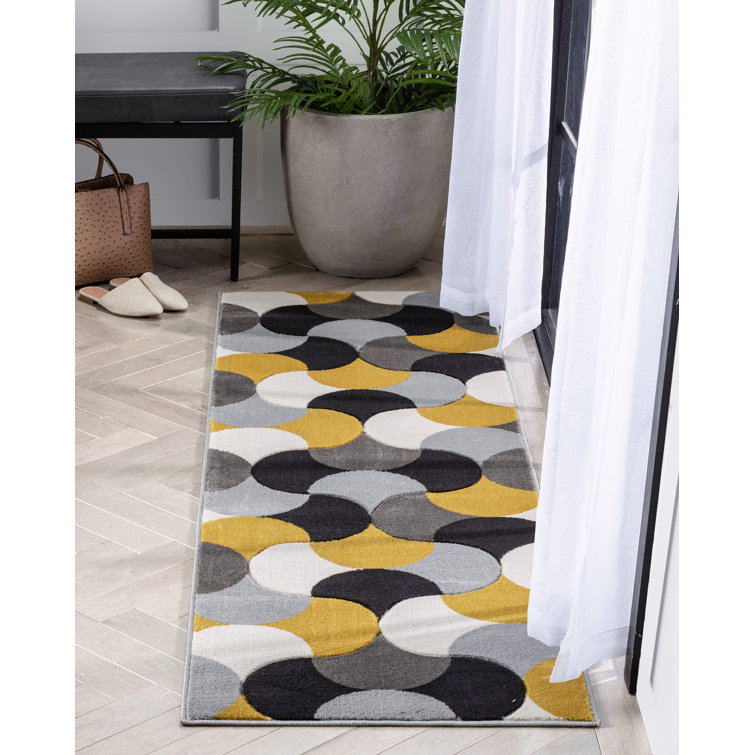 Good Vibes Christifer Geometric Gold/Gray/Black Area Rug