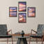 «Vibrant Purple Sunset Beach Shore Horizon», ensemble de 4 décorations murales colorées, impression encadrée sur papier, 4 pièces-93012316-93012319
