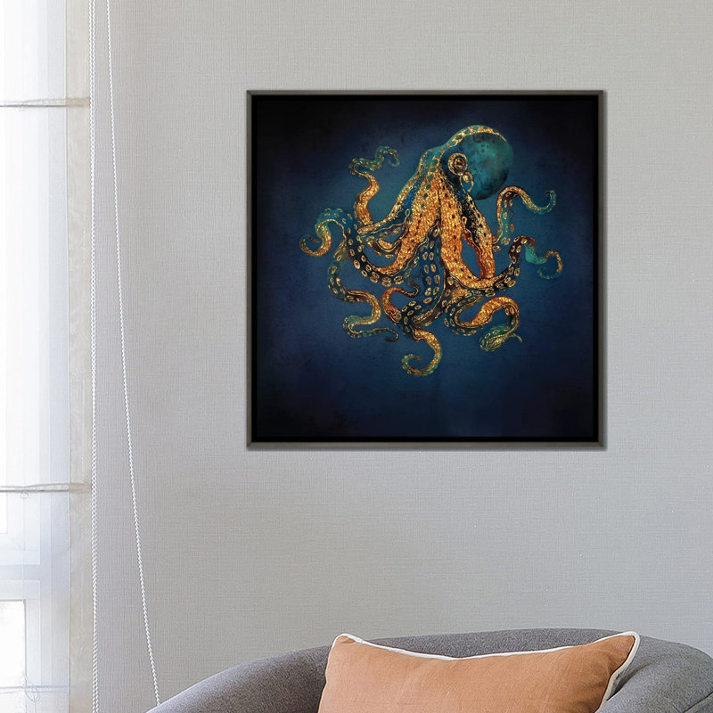 «Underwater Dream IV» par Spaceroid Designs - impression d'art graphique, H 26 po x l 26 po x P 1,5 po, Toile tendue