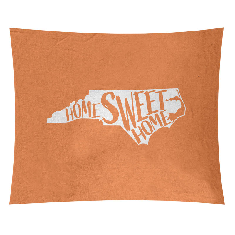 Tapisserie Home Sweet North Carolina, H 104 po x l 88 po, Orange