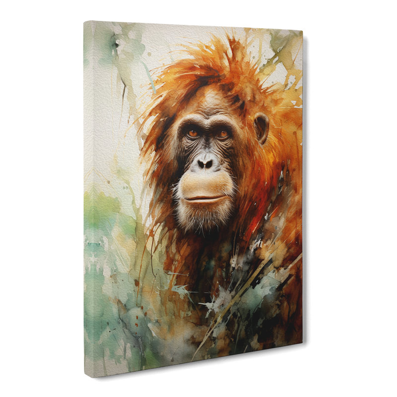 Orangutan Expressionism - No Frame Print, 60cm H x 40cm W x 3cm D