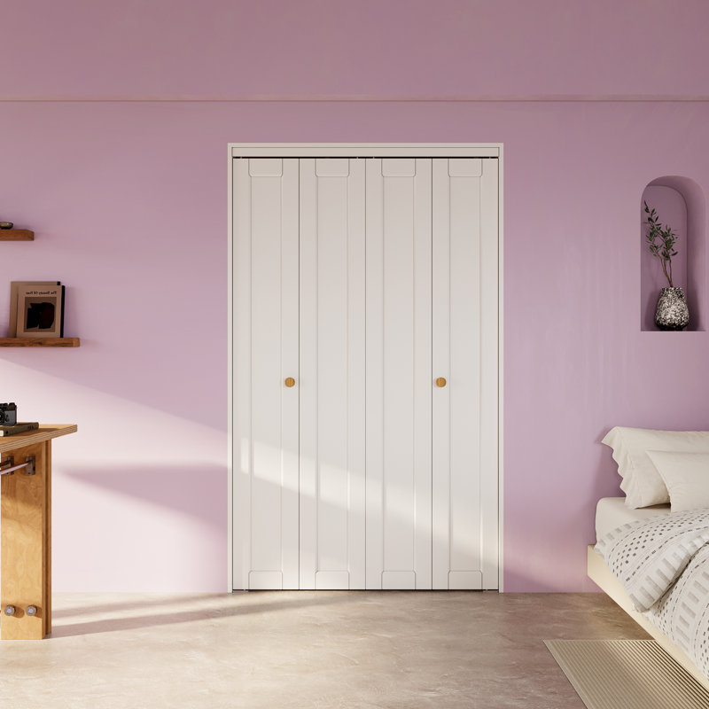 Porte à panneaux double en bois massif 48 po x 80 po avec quincaillerie d'installation, 48 po x 80 po