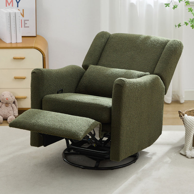 Fauteuil inclinable pivotant avec coussin, Vert algue