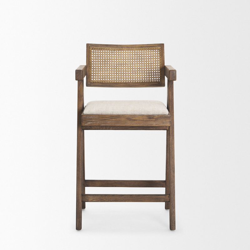 Indie Medium Brown w/ Cane Counter Stool, Counter Stool (24.25" Seat Height)