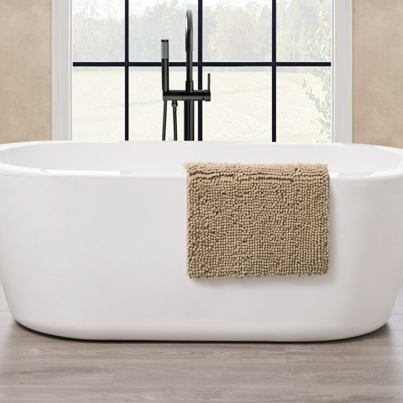 Aguon Non-Slip Bath Mat, Single - 17" L x 24" W, Linen