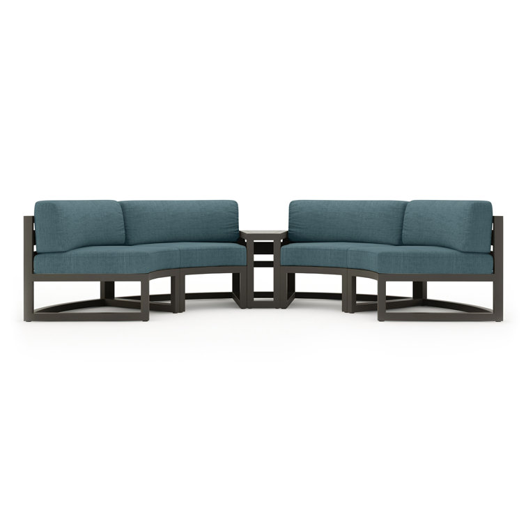 Bergeron Outdoor Curved Patio Sectional with Sunbrella Cushions