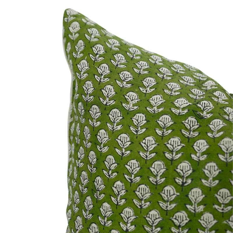 Housse de coussin en coton Floral, H 20 po x l 14 po