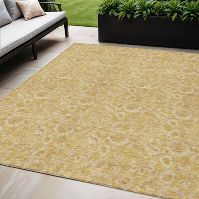 Tapis floral lavable intérieur / extérieur 5 pi x 8 pi