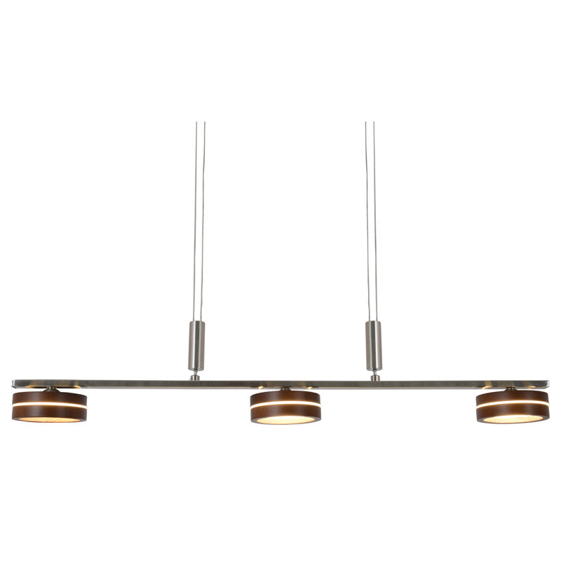 Delucia 3 - Light Brown/ Silver LED Kitchen Island Pendant