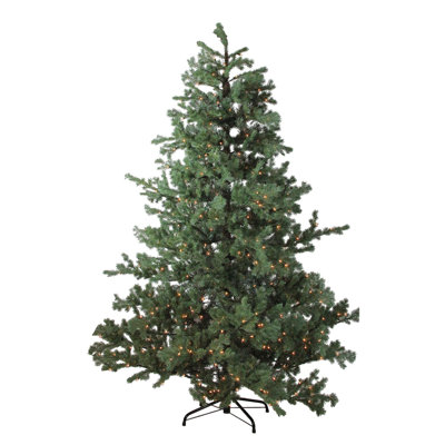 7.5' Pre-Lit Full Green Mountain Pine Artificial Christmas Tree - Clear Lights