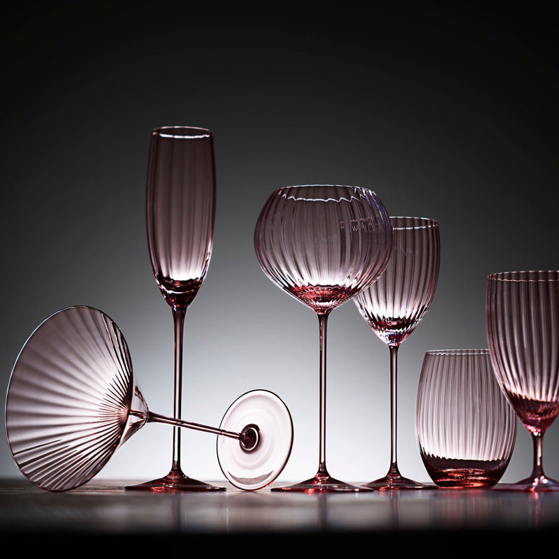 Quinn Handmade Crystal Drinking Glass, Rose