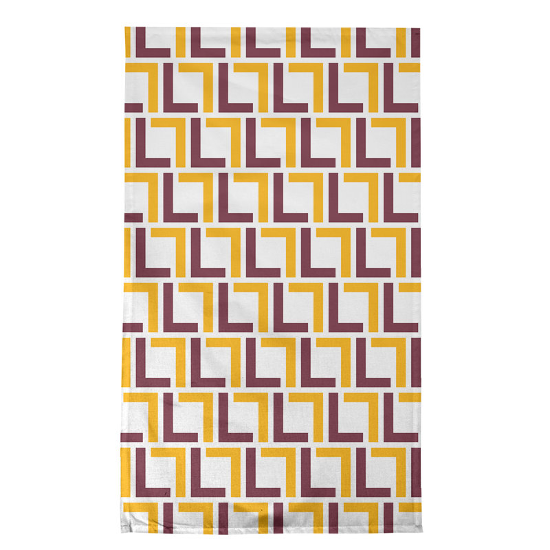 Washington Tea Towel Kitchen Towel, White/Burgundy/Gold, Polyester