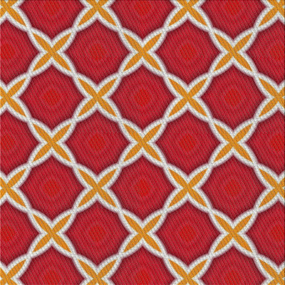 Tapis rouge/beige tissé à la machine